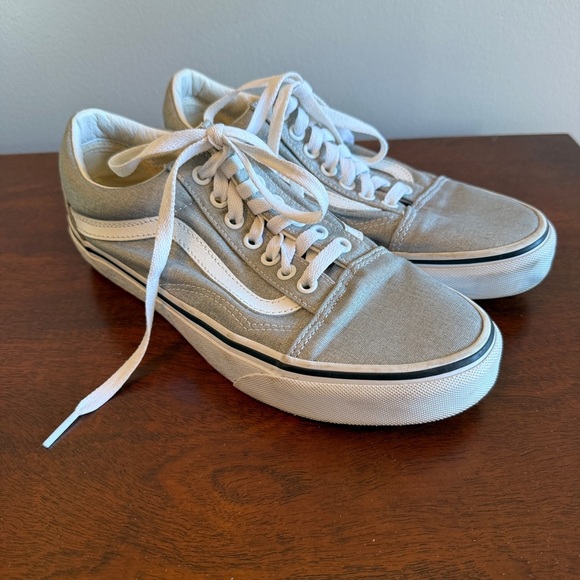 Vans Silver Old Skool Sneakers Size 8.5 - Picture 2 of 6